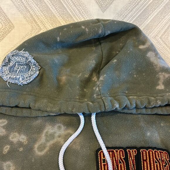 Custom Women’s (or Unisex) Bleached Guns N’ Roses Hooded Sweatshirt - Size S - Picture 2 of 6